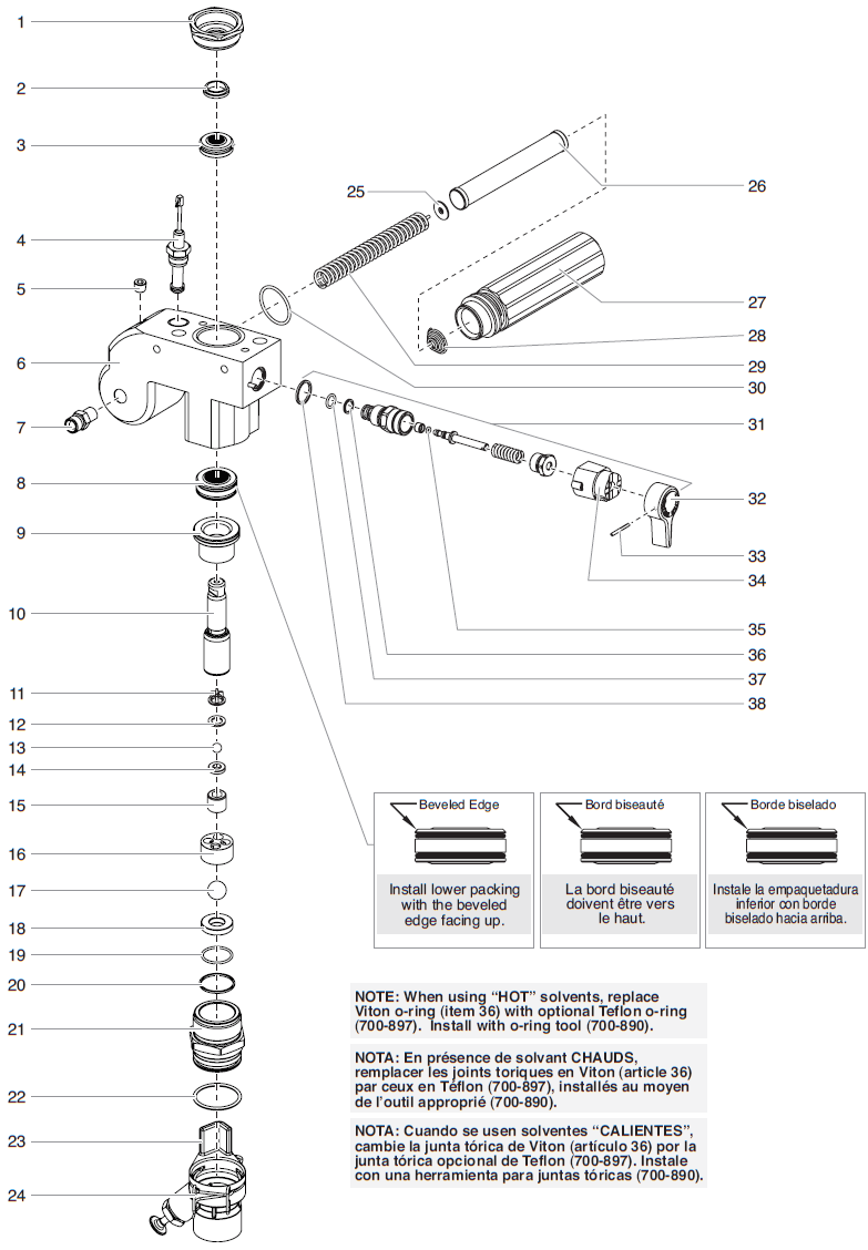 RentSpray 500 Fluid Section Assembly